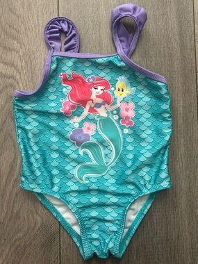 Baby Disney One-Piece Ariel Swimsuit Teal & Purple -Sz: 6-9 months